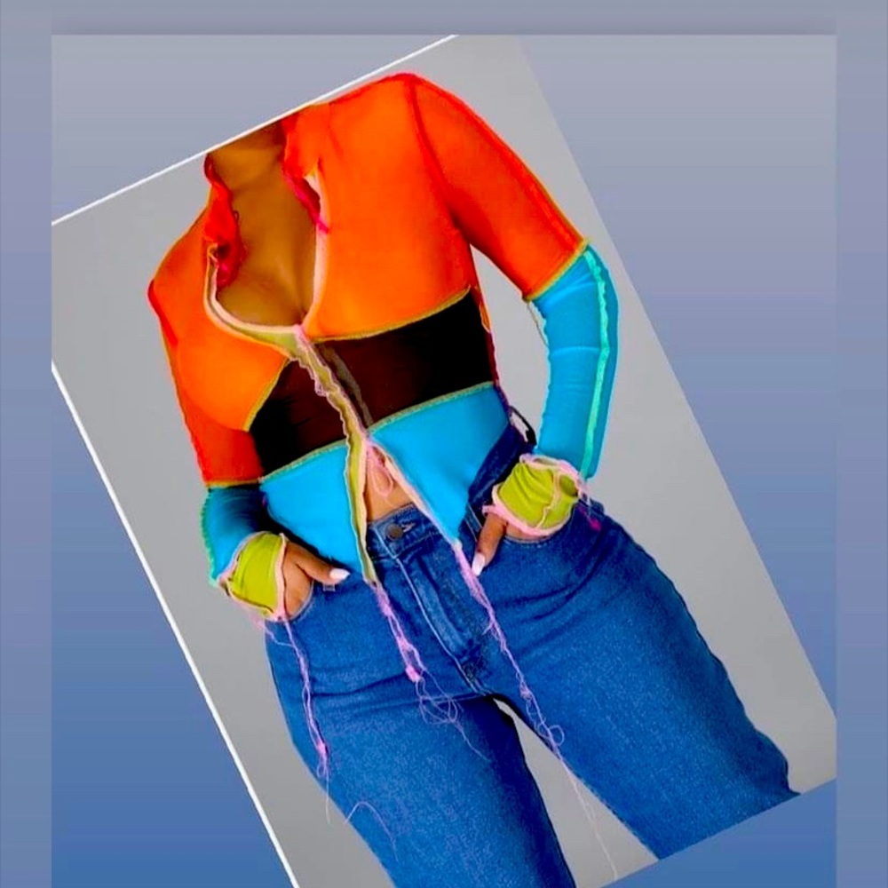 Mesh colorful top
